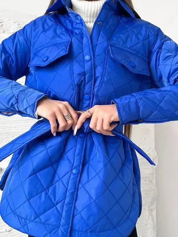 Chic Loose Women’s Quilted Shirt Jacket-Jacket-LeStyleParfait
