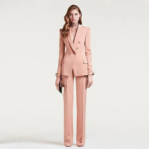 Chic Pink Tailored Office Knee Dress