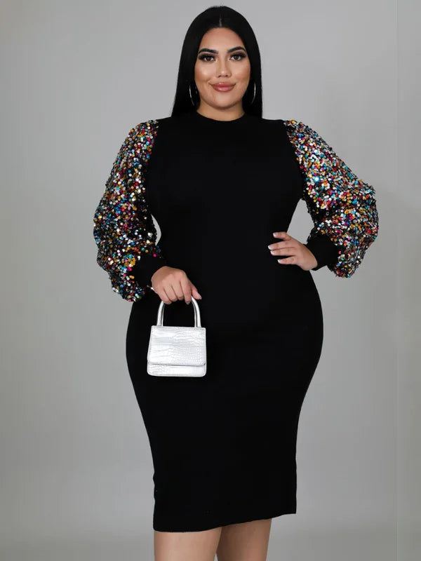 Chic Sequin Bodycon Midi Dress