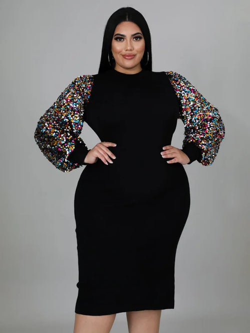 Chic Sequin Bodycon Midi Dress