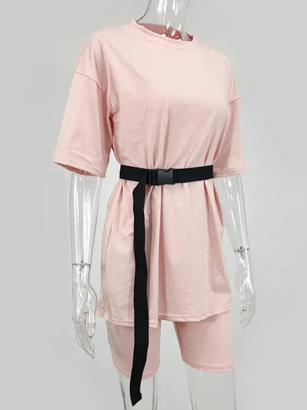 Chic Women Casual Knit Two-Piece Shorts Set