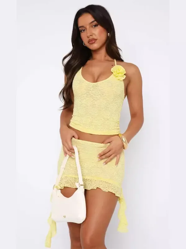 Chic Women Casual Lace Skirt Set - Casual Skirt Set - LeStyleParfait