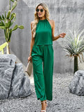 Chic Women Casual Satin Two-Piece Set - Casual Pants Set - LeStyleParfait