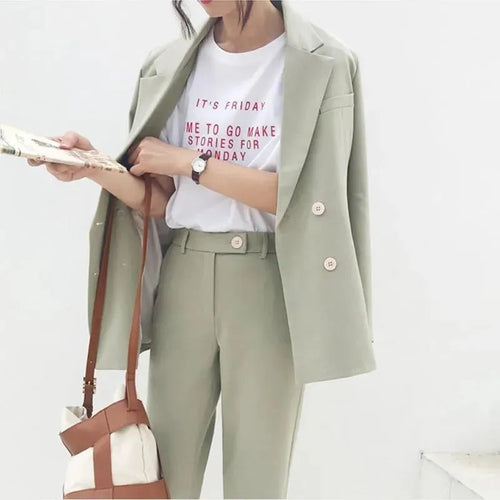 Vintage Double Breast Pantsuits - Pantsuit - LeStyleParfait