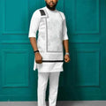 Classic Embroidered Relaxed African Outfit Set - Solid Pants Two-Piece Set - LeStyleParfait