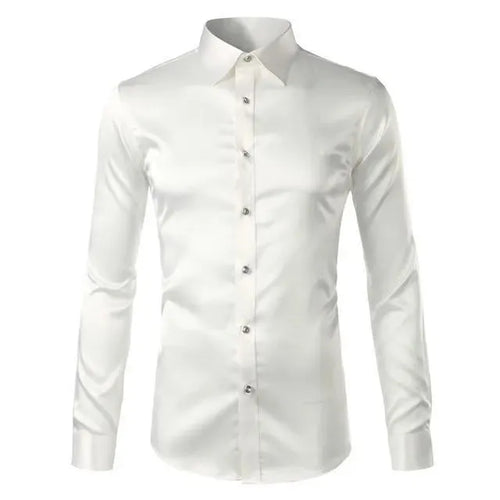 Classic Satin Silk Shirt For Men-Men Shirts-LeStyleParfait