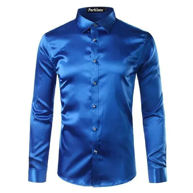 Classic Satin Silk Shirt For Men-Men Shirts-LeStyleParfait