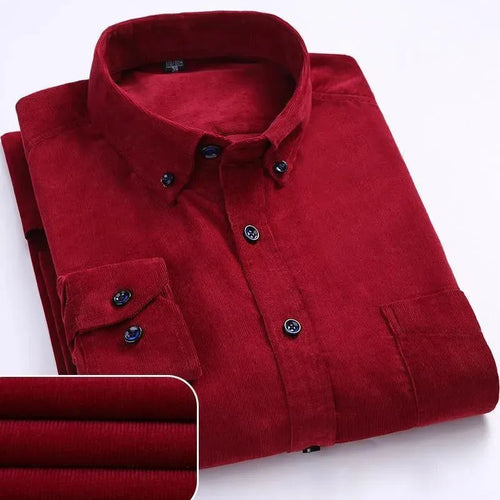 Cozy Corduroy Winter Shirt For Men-Men Shirts-LeStyleParfait