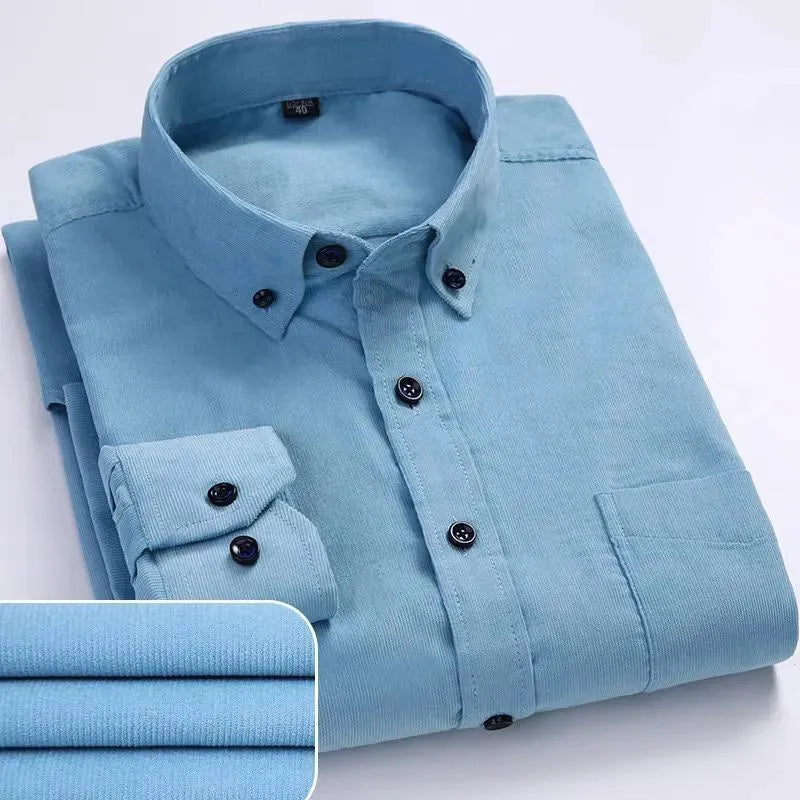 Cozy Corduroy Winter Shirt For Men-Men Shirts-LeStyleParfait