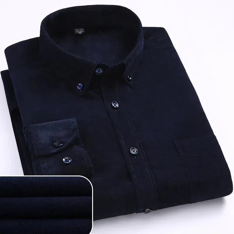 Cozy Corduroy Winter Shirt For Men-Men Shirts-LeStyleParfait