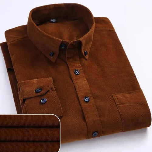 Cozy Corduroy Winter Shirt For Men-Men Shirts-LeStyleParfait