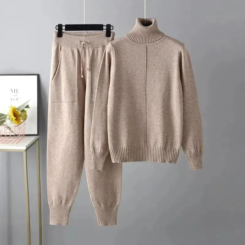 Cozy Women Casual Knit Two-Piece Set - Casual Knit Two-Piece Set - LeStyleParfait