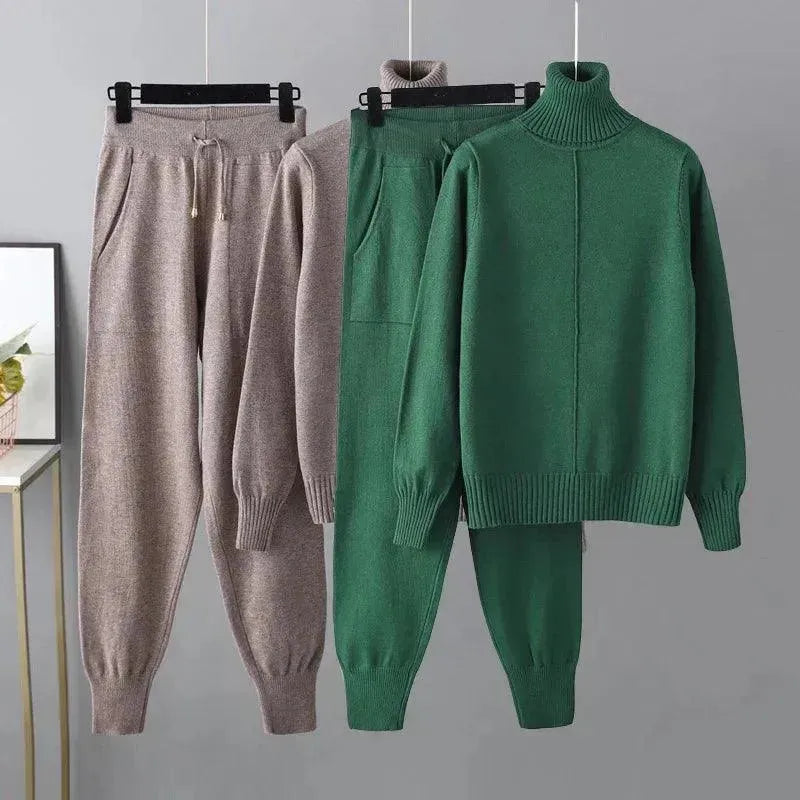 Cozy Women Casual Knit Two-Piece Set - Casual Knit Two-Piece Set - LeStyleParfait