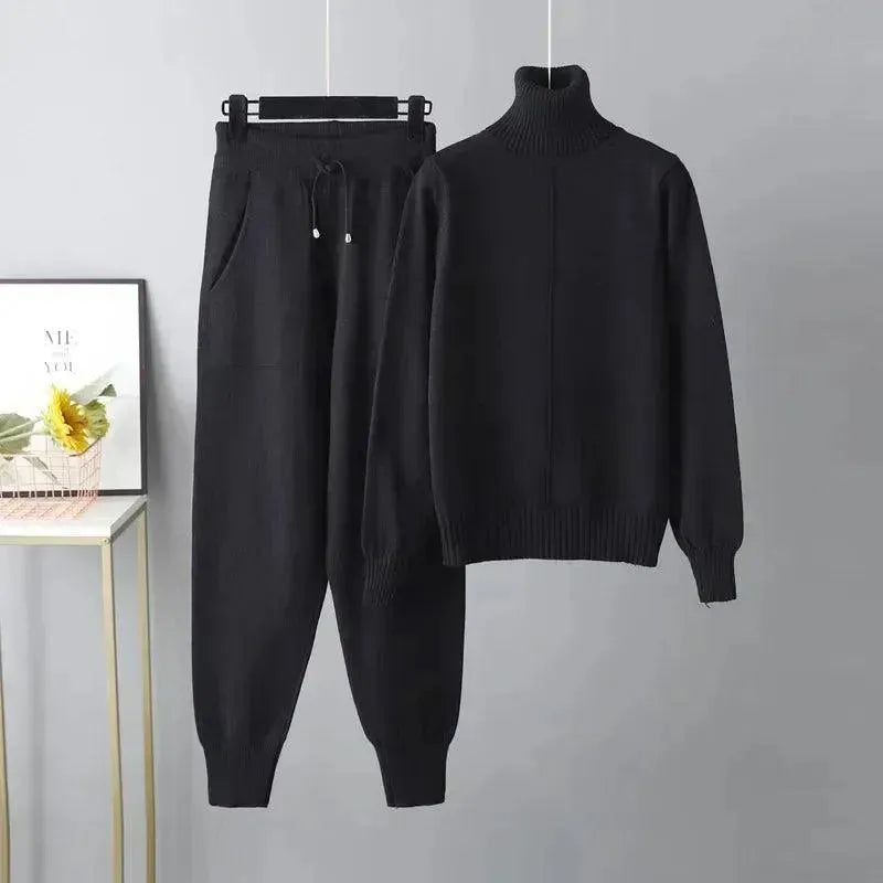 Cozy Women Casual Knit Two-Piece Set - Casual Knit Two-Piece Set - LeStyleParfait