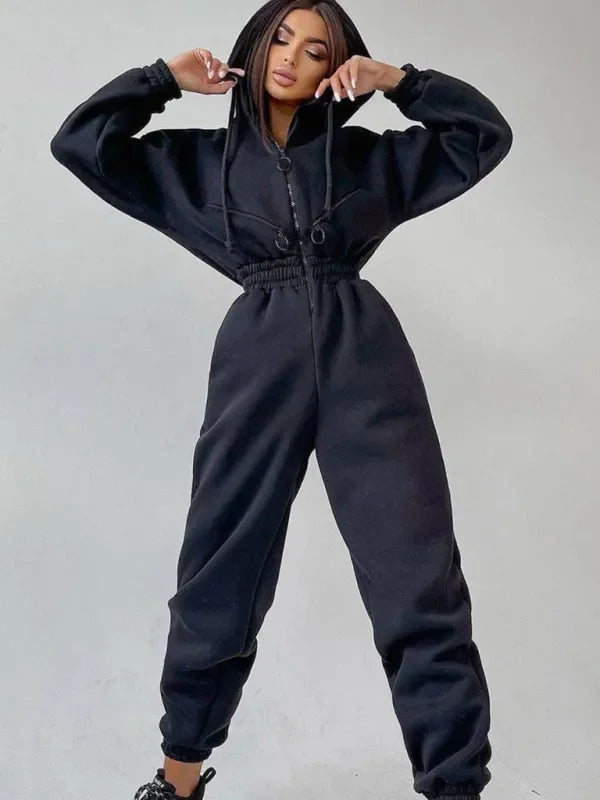Cozy Women Casual Zip Two-Piece Set - Casual Jogger Set - LeStyleParfait