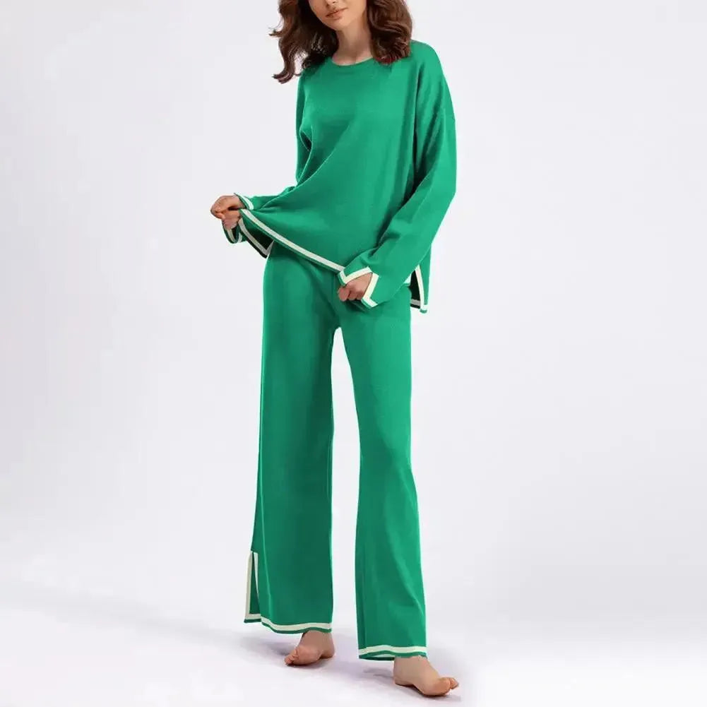 Cozy Women Colorblock Lounge Two-Piece Set - Colorblock Lounge Two-Piece Set - LeStyleParfait