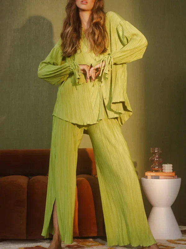 Cozy Women Striped Lounge Two-Piece Set - Striped Lounge Two-Piece Set - LeStyleParfait