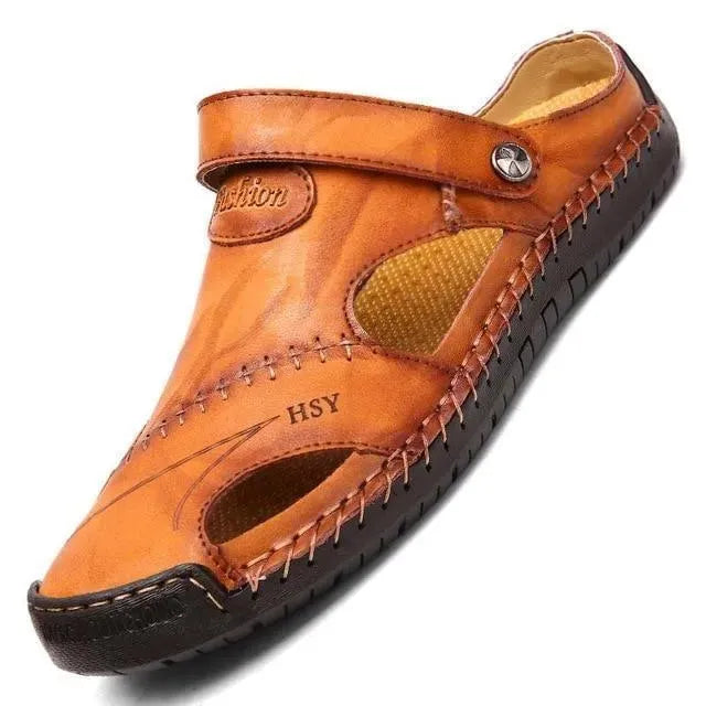 Dazzling Slip-On Leather Sandals - Sandals - LeStyleParfait