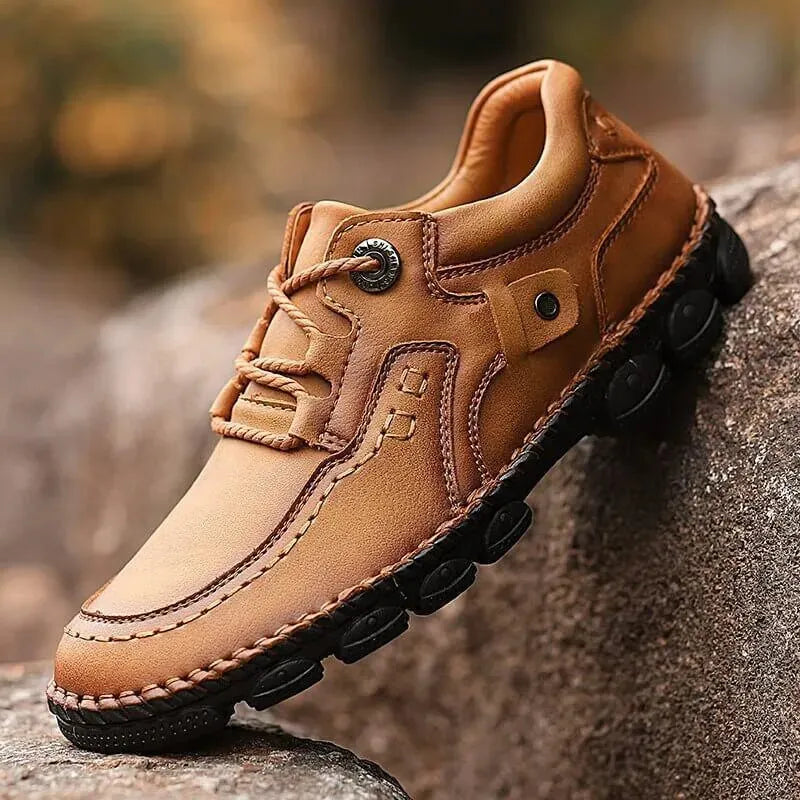 Ekko Lace-Up Rugged Leather Shoes - Casual Shoes - LeStyleParfait