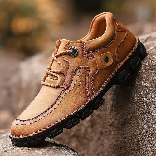 Ekko Lace-Up Rugged Leather Shoes - Casual Shoes - LeStyleParfait
