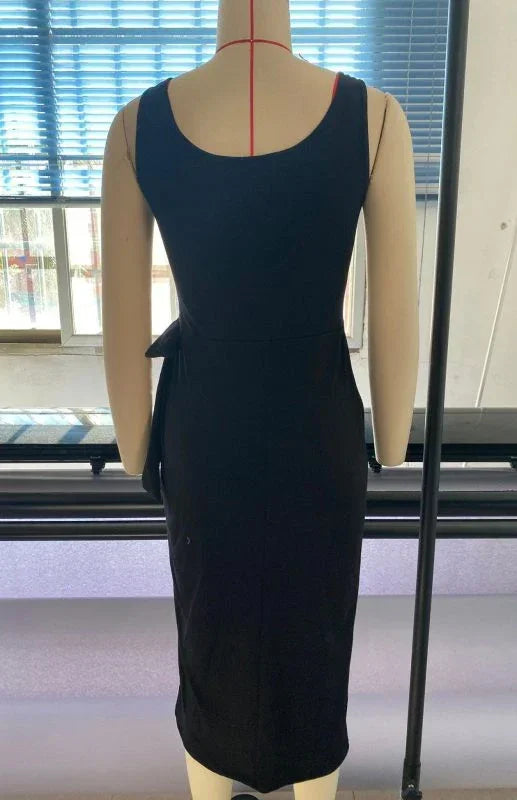 Elegant Burgundy Wrap Midi Dress