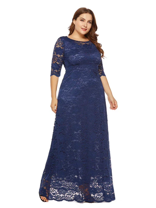 Elegant Lace Evening Maxi Dress fashion image