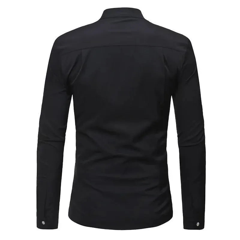 Elegant Ruffle Dress Shirt For Men-Men Shirts-LeStyleParfait