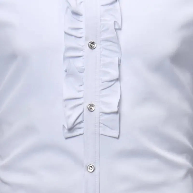 Elegant Ruffle Dress Shirt For Men-Men Shirts-LeStyleParfait