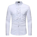 Elegant Ruffle Dress Shirt For Men-Men Shirts-LeStyleParfait