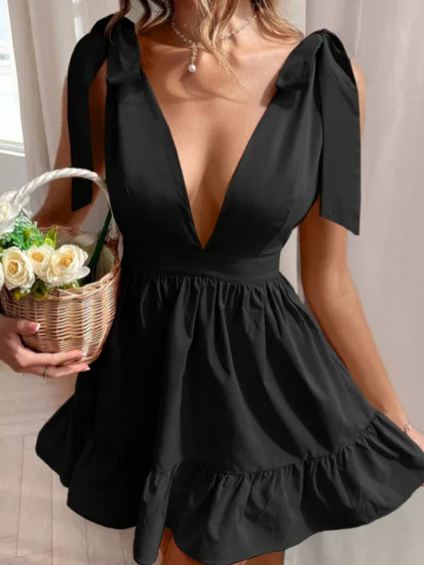 Elegant Sleeveless Cotton Mini Dress
