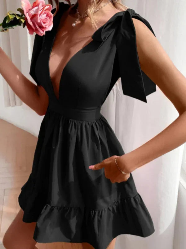 Elegant Sleeveless Cotton Mini Dress
