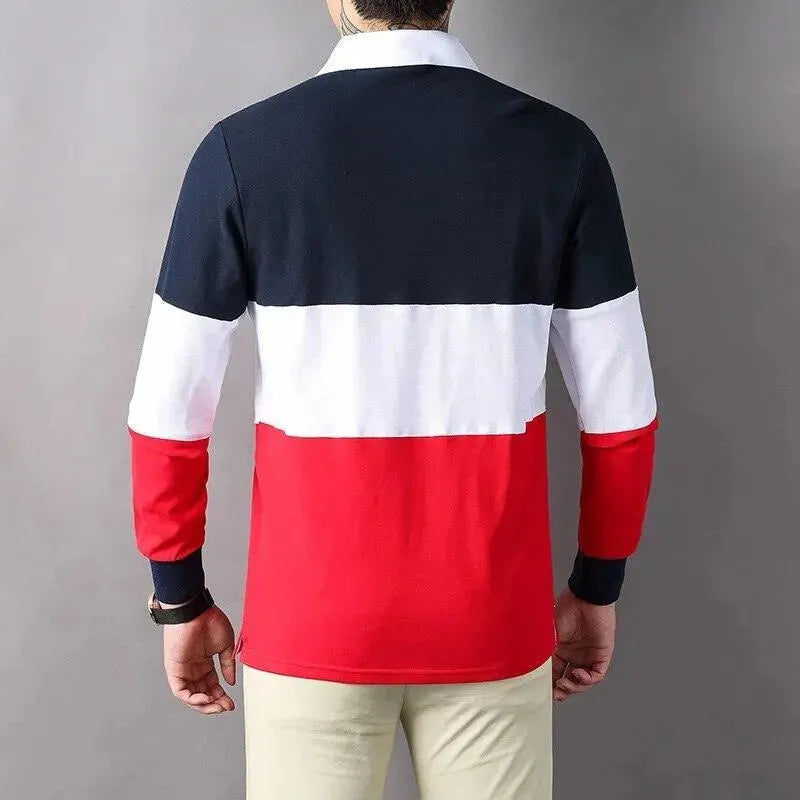 Embroidered Lapel Polo Shirt-Polo Shirt-LeStyleParfait