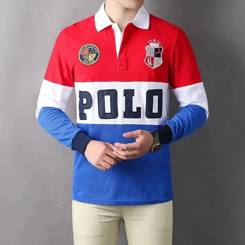 Embroidered Lapel Polo Shirt-Polo Shirt-LeStyleParfait