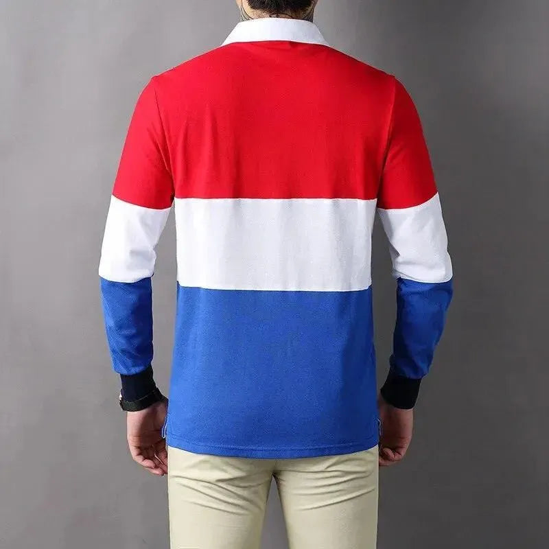 Embroidered Lapel Polo Shirt-Polo Shirt-LeStyleParfait