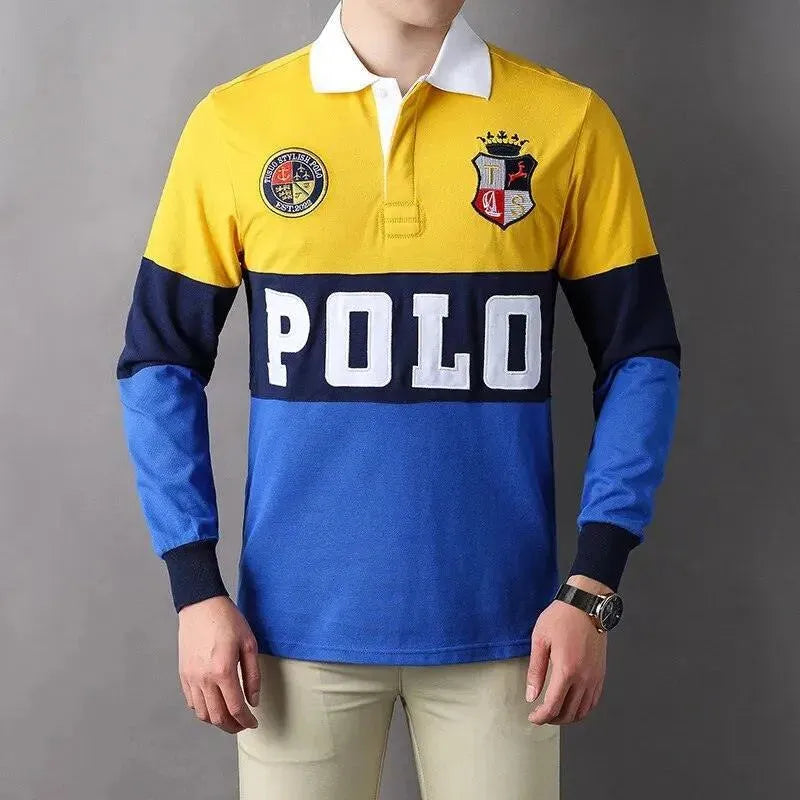 Embroidered Lapel Polo Shirt-Polo Shirt-LeStyleParfait