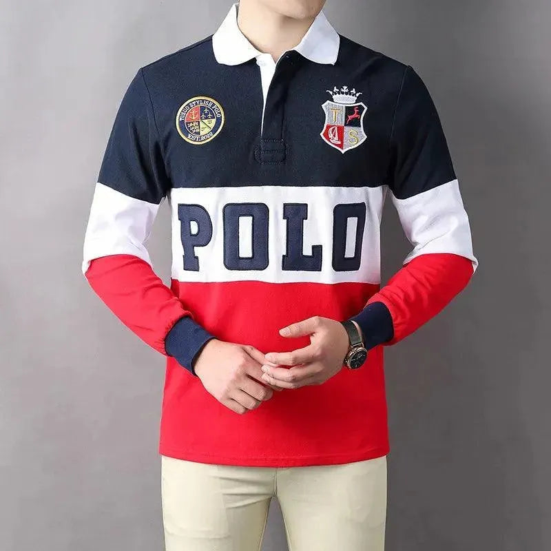 Embroidered Lapel Polo Shirt-Polo Shirt-LeStyleParfait