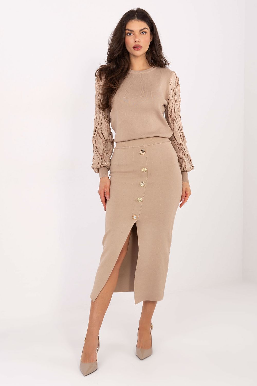 Fitted Pencil Midi Skirt-Women's Skirt-LeStyleParfait