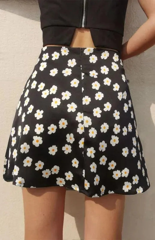 Floral High Waist Mini Skirt-Women's Skirt-LeStyleParfait