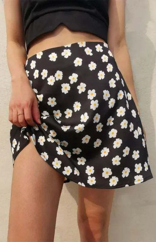 Floral High Waist Mini Skirt-Women's Skirt-LeStyleParfait