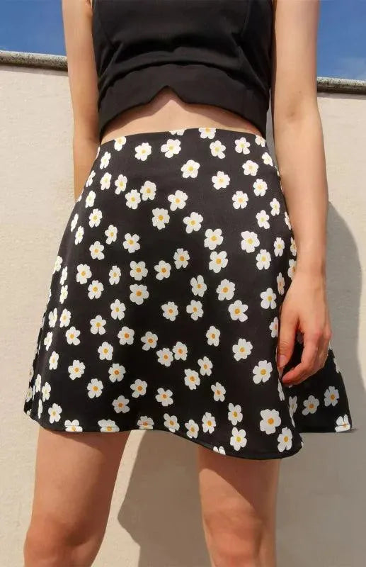 Floral High Waist Mini Skirt-Women's Skirt-LeStyleParfait