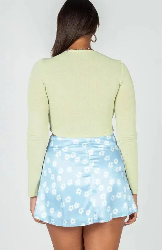 Floral High Waist Mini Skirt-Women's Skirt-LeStyleParfait