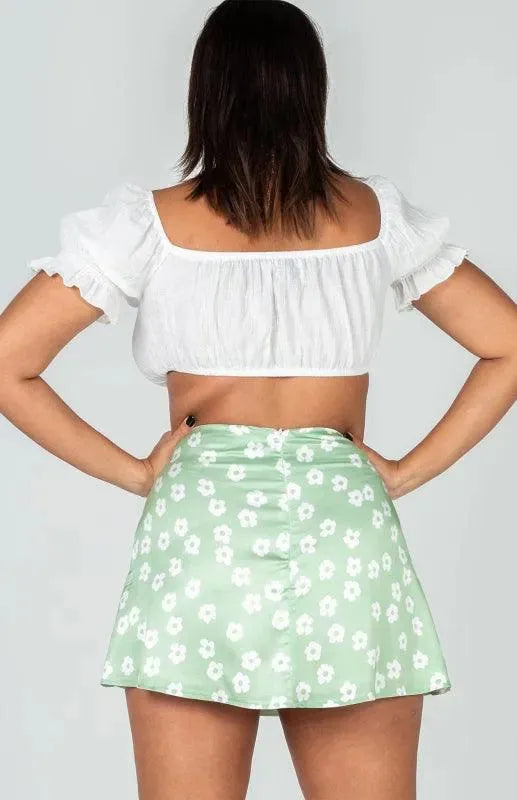 Floral High Waist Mini Skirt-Women's Skirt-LeStyleParfait