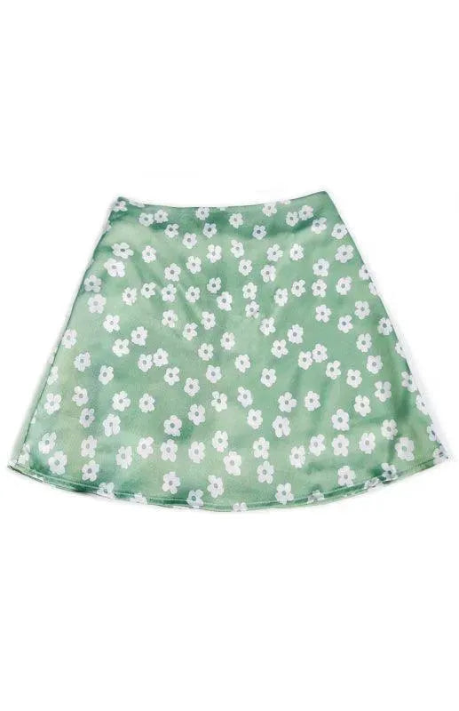 Floral High Waist Mini Skirt-Women's Skirt-LeStyleParfait