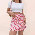 Floral High Waist Mini Skirt-Women's Skirt-LeStyleParfait