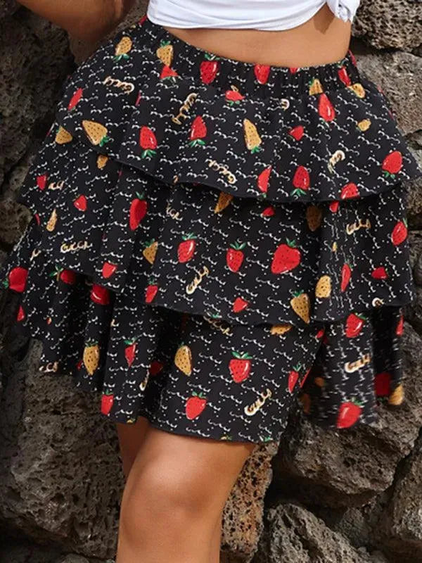 Floral Pleated Mini Skirt-Women's Skirt-LeStyleParfait