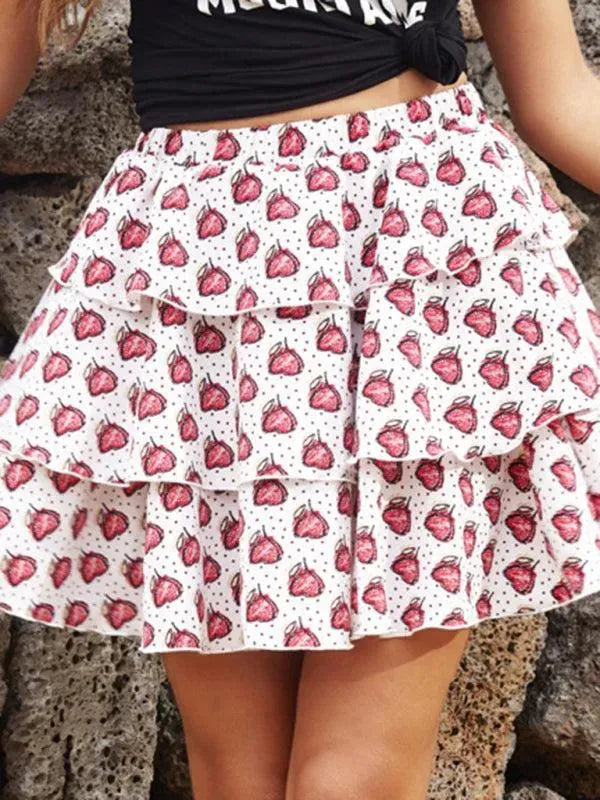 Floral Pleated Mini Skirt-Women's Skirt-LeStyleParfait