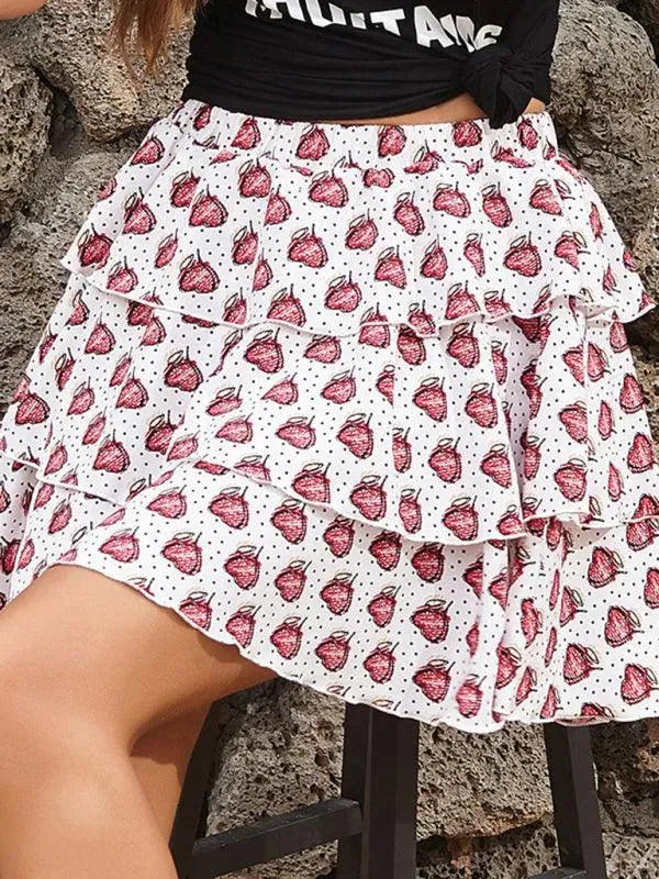 Floral Pleated Mini Skirt-Women's Skirt-LeStyleParfait