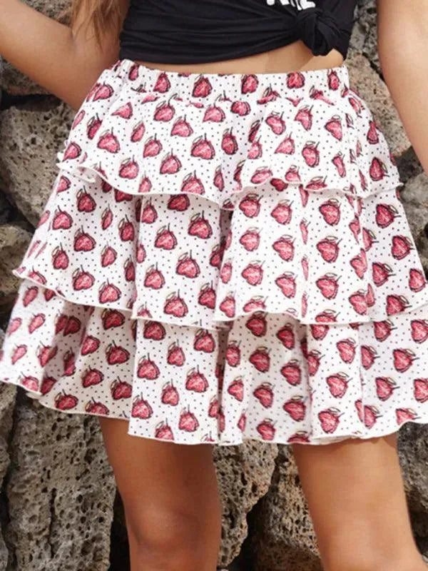 Floral Pleated Mini Skirt-Women's Skirt-LeStyleParfait