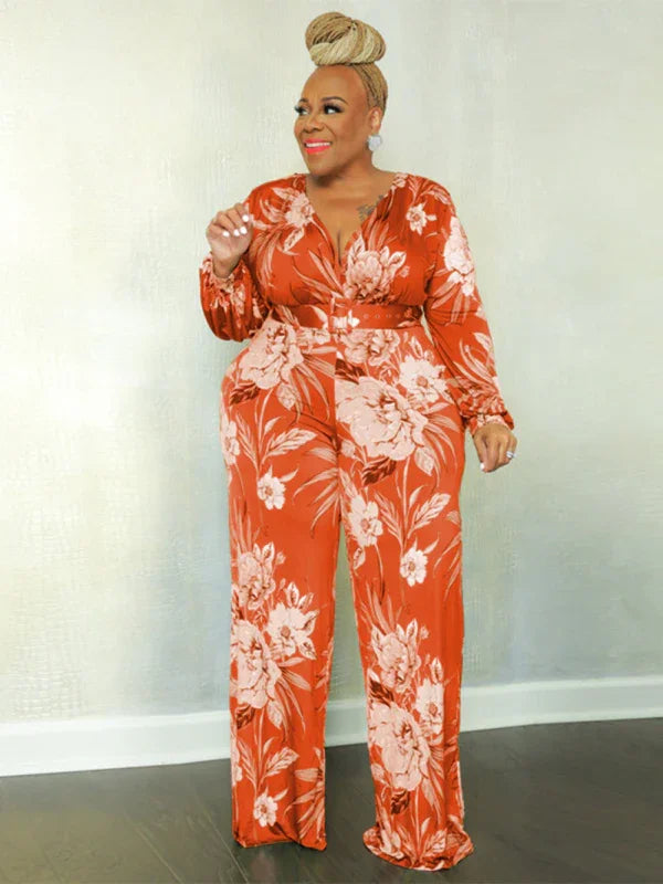 Flowing Floral V-Neck Maxi Dress