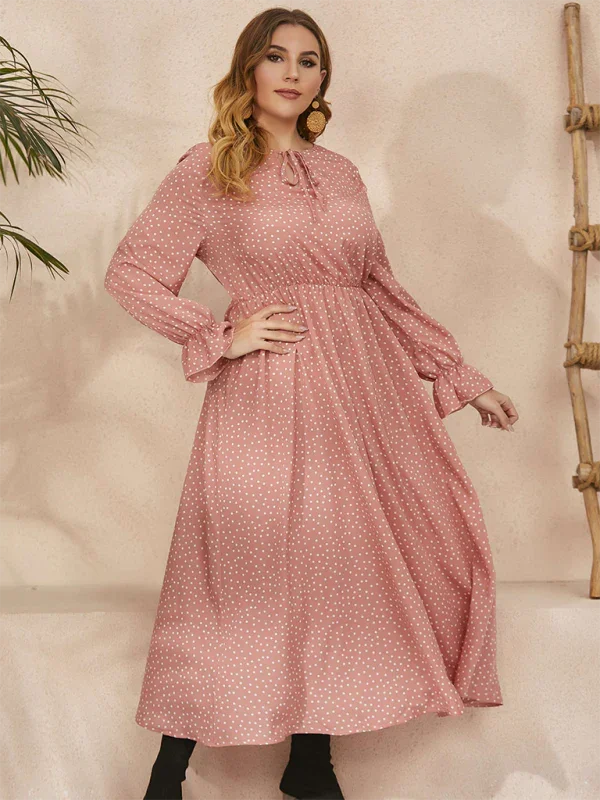 Flowing Polka Dot Maxi Dress